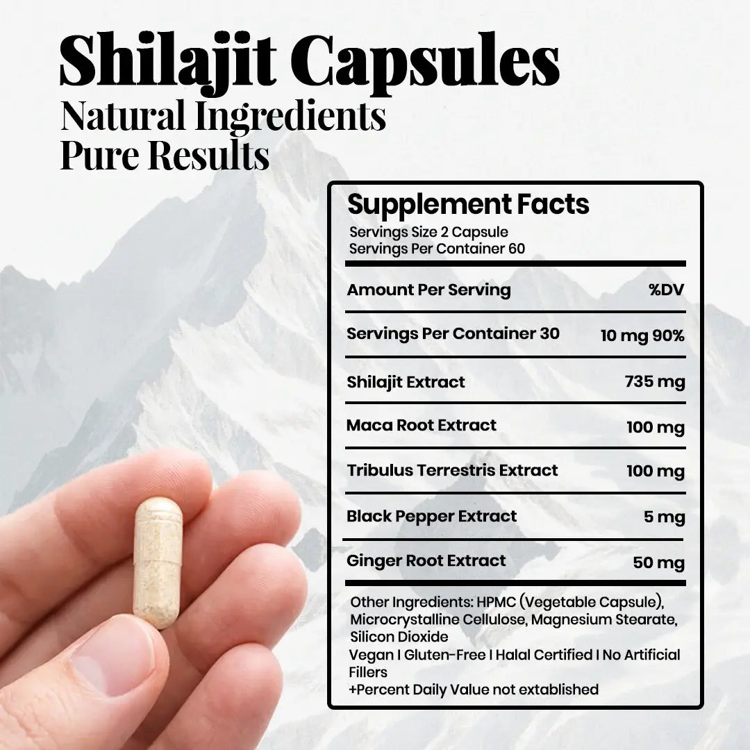 Shilajit Capsules Supplement Facts