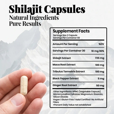 Shilajit Capsules Supplement Facts